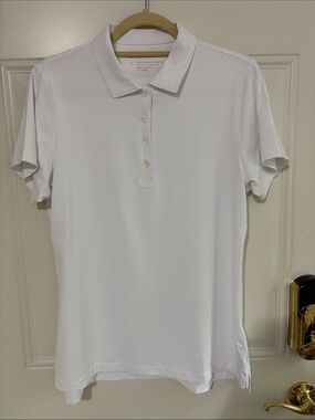 Peter Millar Women’s Golf Tennis Polo White Sz Large UPF 50